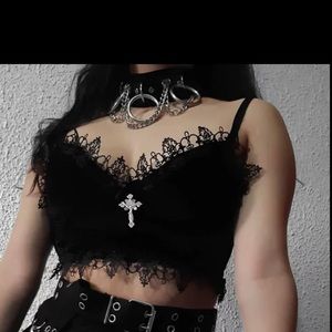 Velvet Gothic Crop Top Size Large